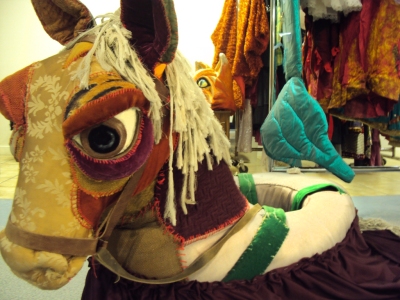 Horse puppet.