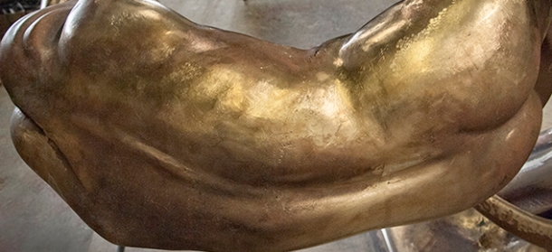 Bronze torso.